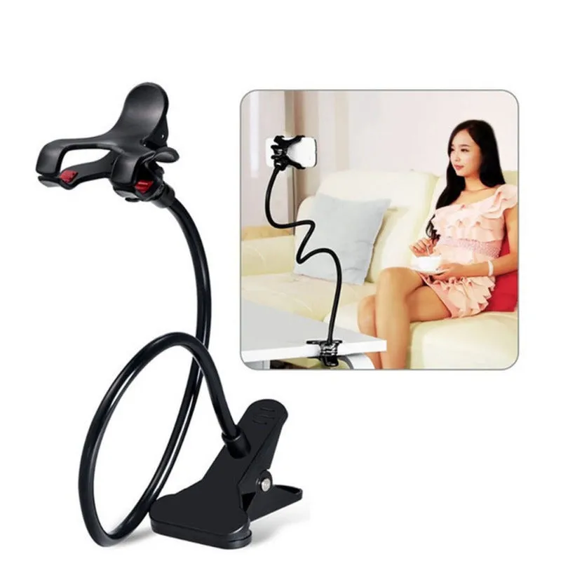 Universal Flexible Holder Arm Lazy Mobile Phone Gooseneck Stand Holder Stents Flexible Bed Desk black