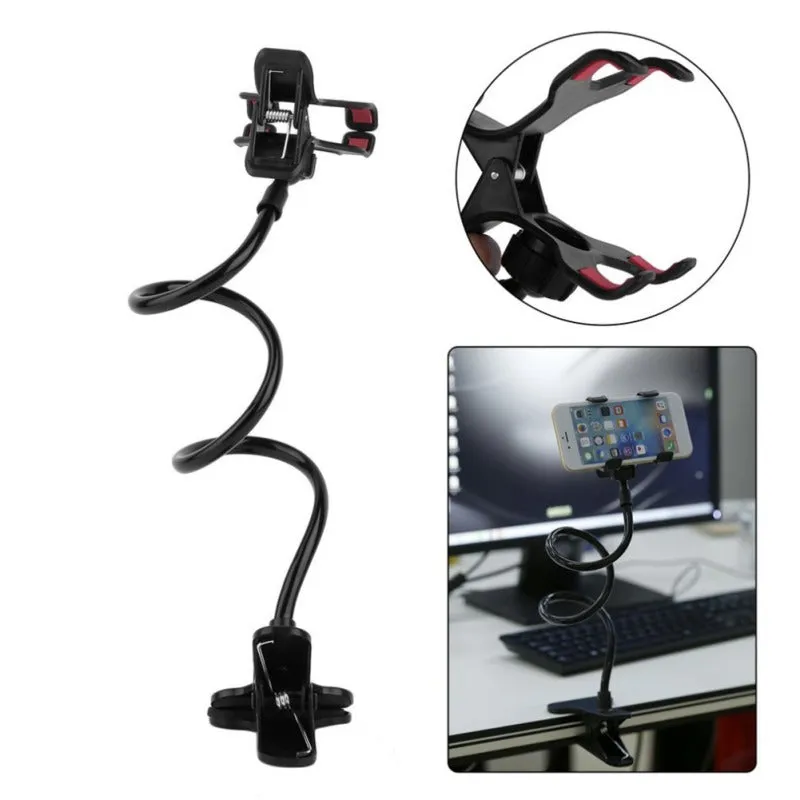 Universal Flexible Holder Arm Lazy Mobile Phone Gooseneck Stand Holder Stents Flexible Bed Desk black