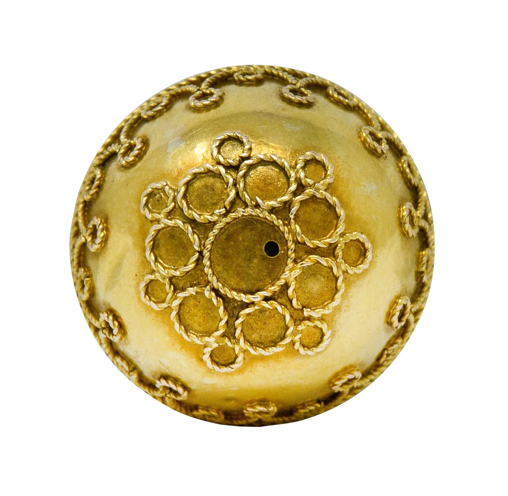 Victorian 14 Karat Gold Decorous Ball Charm Circa 1880s