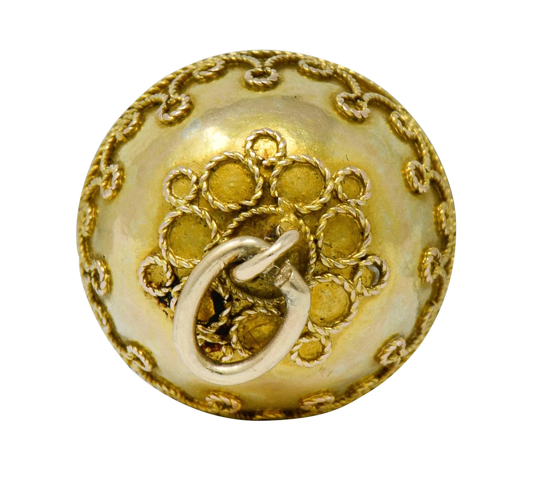 Victorian 14 Karat Gold Decorous Ball Charm Circa 1880s