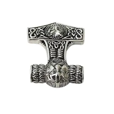 Viking Fenrir Wolf Mjolnir Thors Hammer Pendant