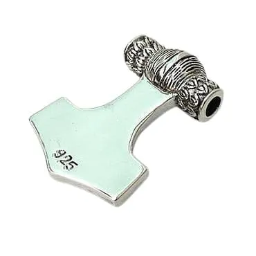 Viking Fenrir Wolf Mjolnir Thors Hammer Pendant