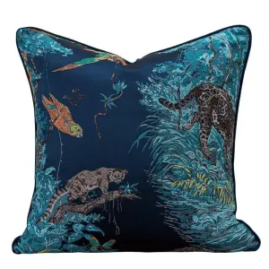 Vintage Toucan Jacquard Throw Pillow Cover