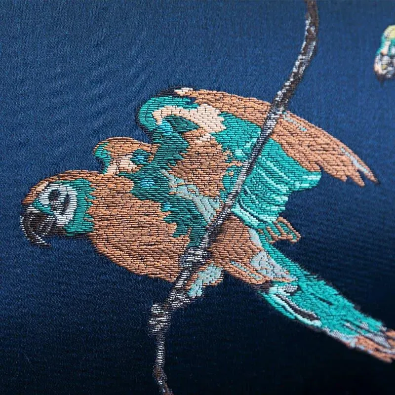 Vintage Toucan Jacquard Throw Pillow Cover