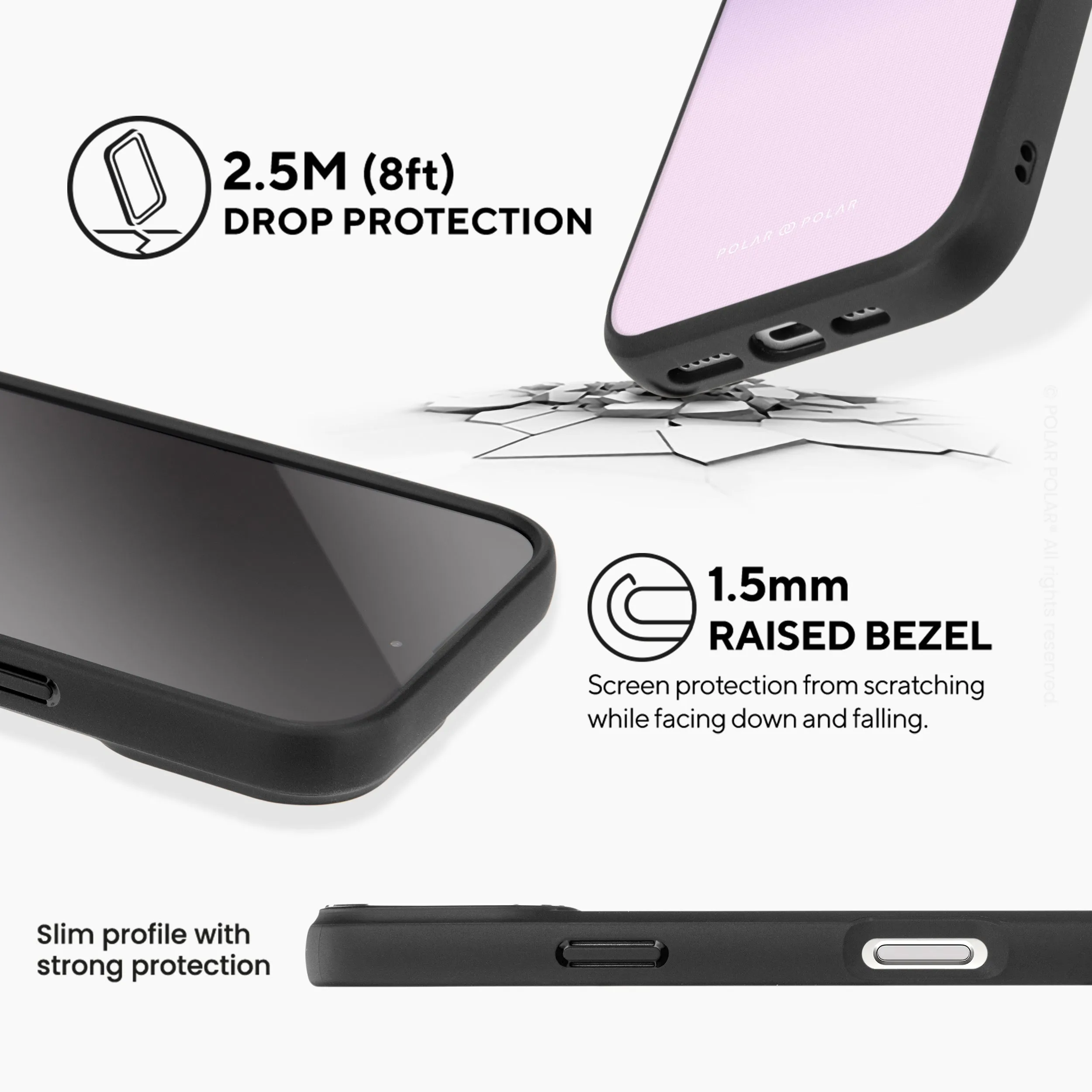 Violet Blue Pastel - iPhone 16 Pro Frosted Black Bumper MagSafe Case