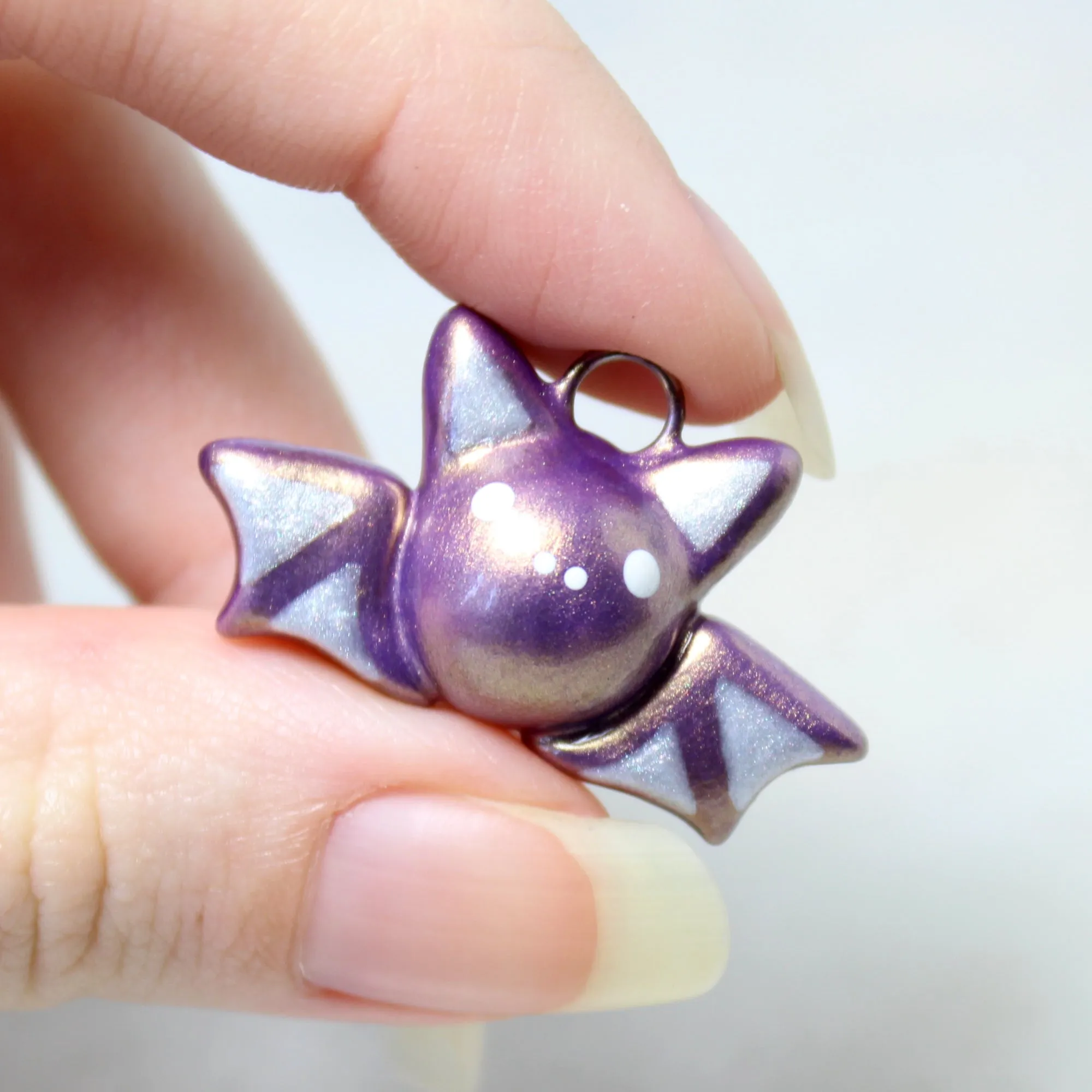 Violet Gold Bat Charm