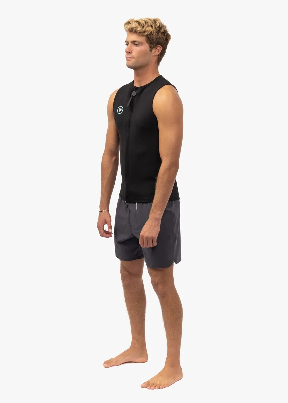 VISSLA 7 SEAS 2MM FRONT ZIP WETSUIT VEST - BLACK