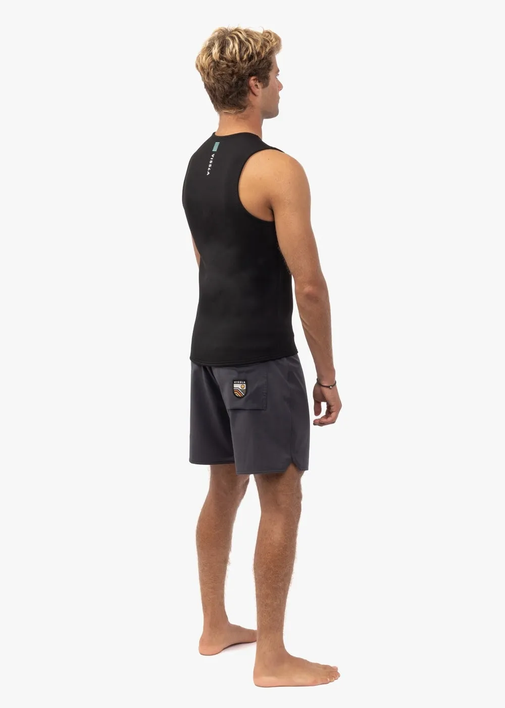VISSLA 7 SEAS 2MM FRONT ZIP WETSUIT VEST - BLACK