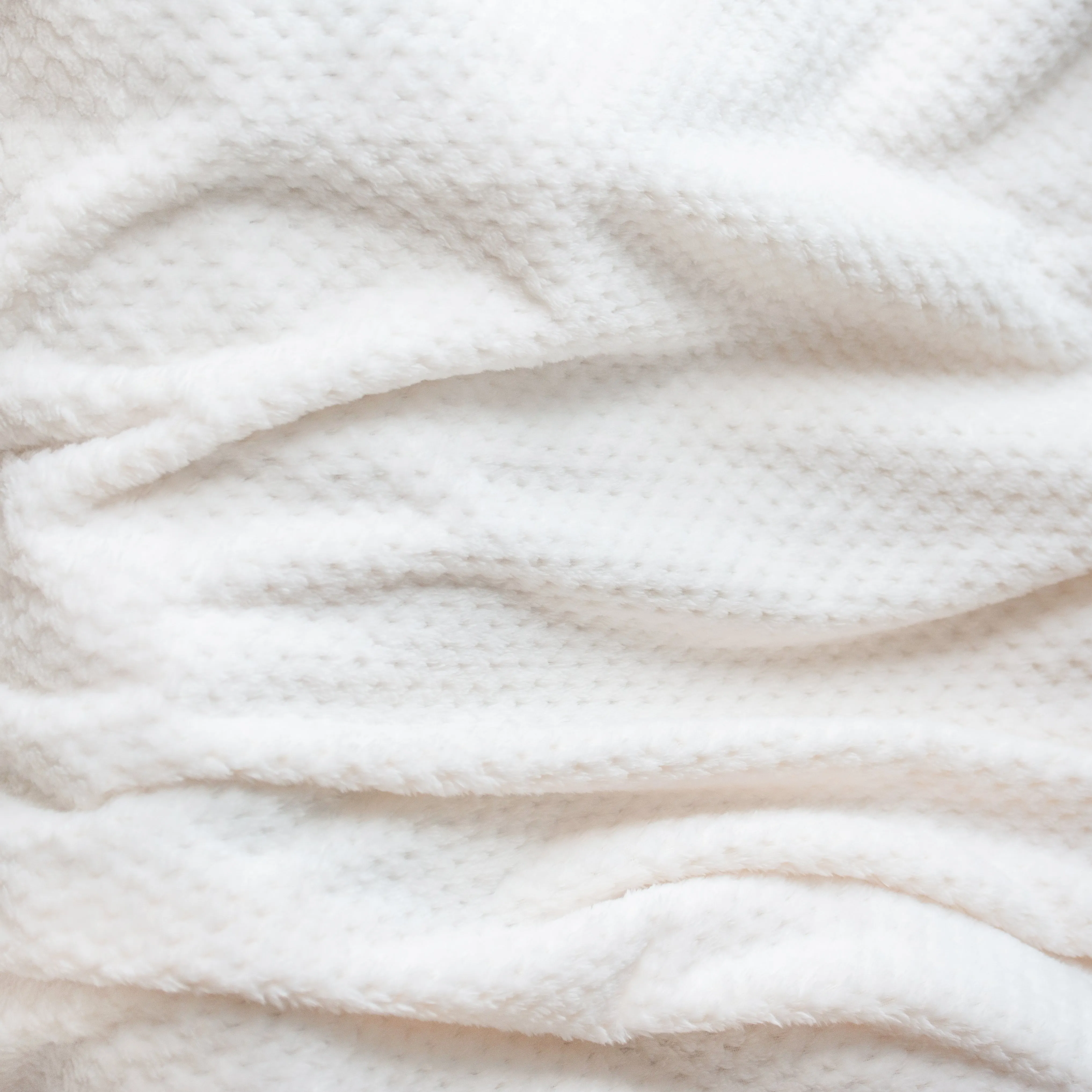 Waffle Weave Fleece Throw Blanket