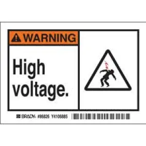 WARNING High voltage. Labels