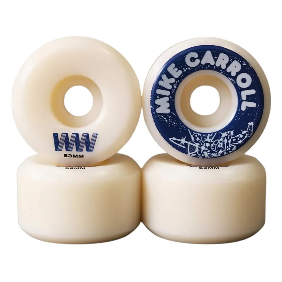 Wayward Wheels 53mm Mike Carroll Funnel Pro Wheels - White Blue