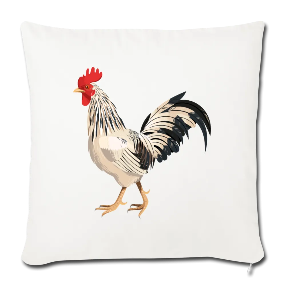 White and Black Rooster Throw Pillow Cover 17.5” x 17.5”