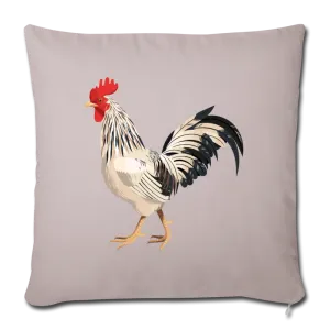 White and Black Rooster Throw Pillow Cover 17.5” x 17.5”