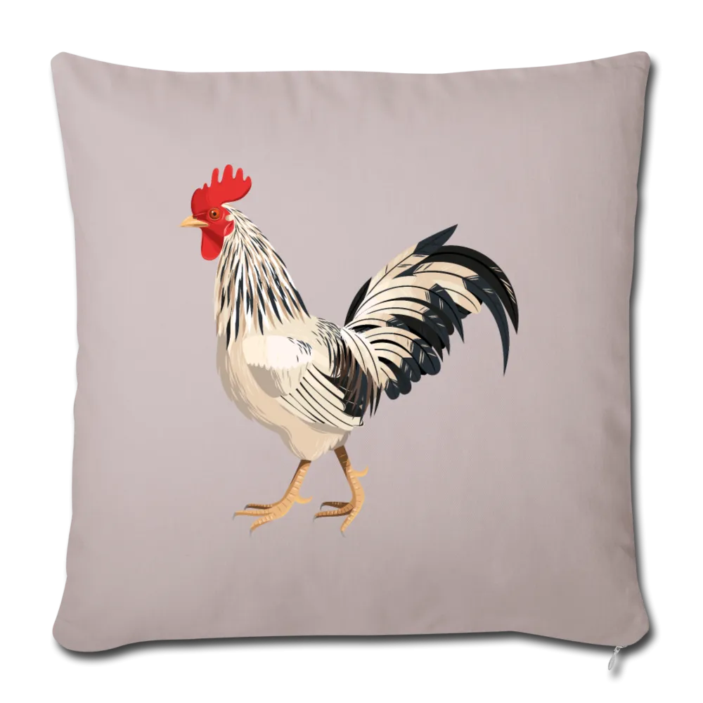 White and Black Rooster Throw Pillow Cover 17.5” x 17.5”