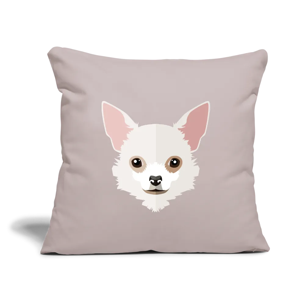 White Chihuahua Throw Pillow Cover 18” x 18”