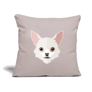 White Chihuahua Throw Pillow Cover 18” x 18”