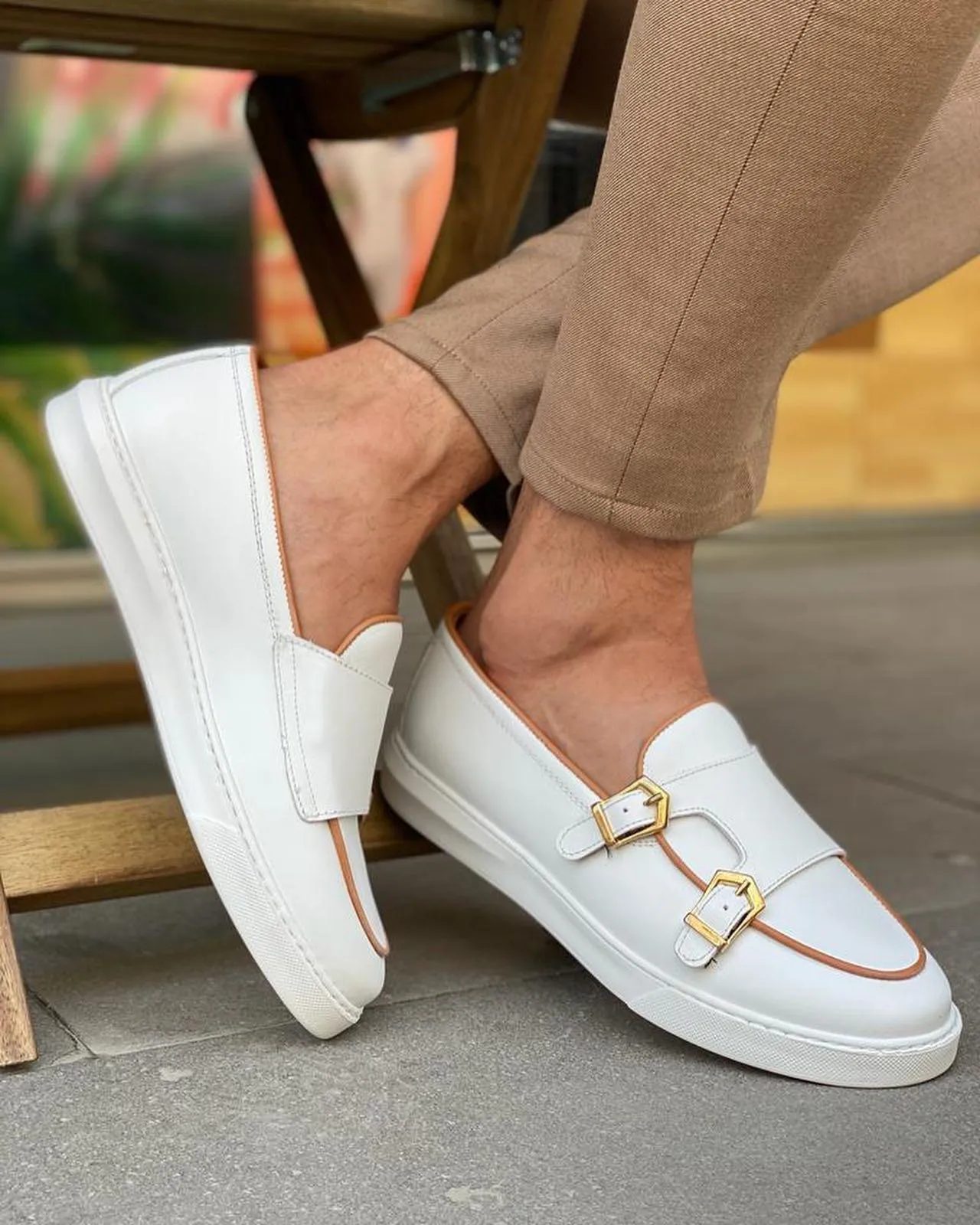 White Monkstrap Shoes