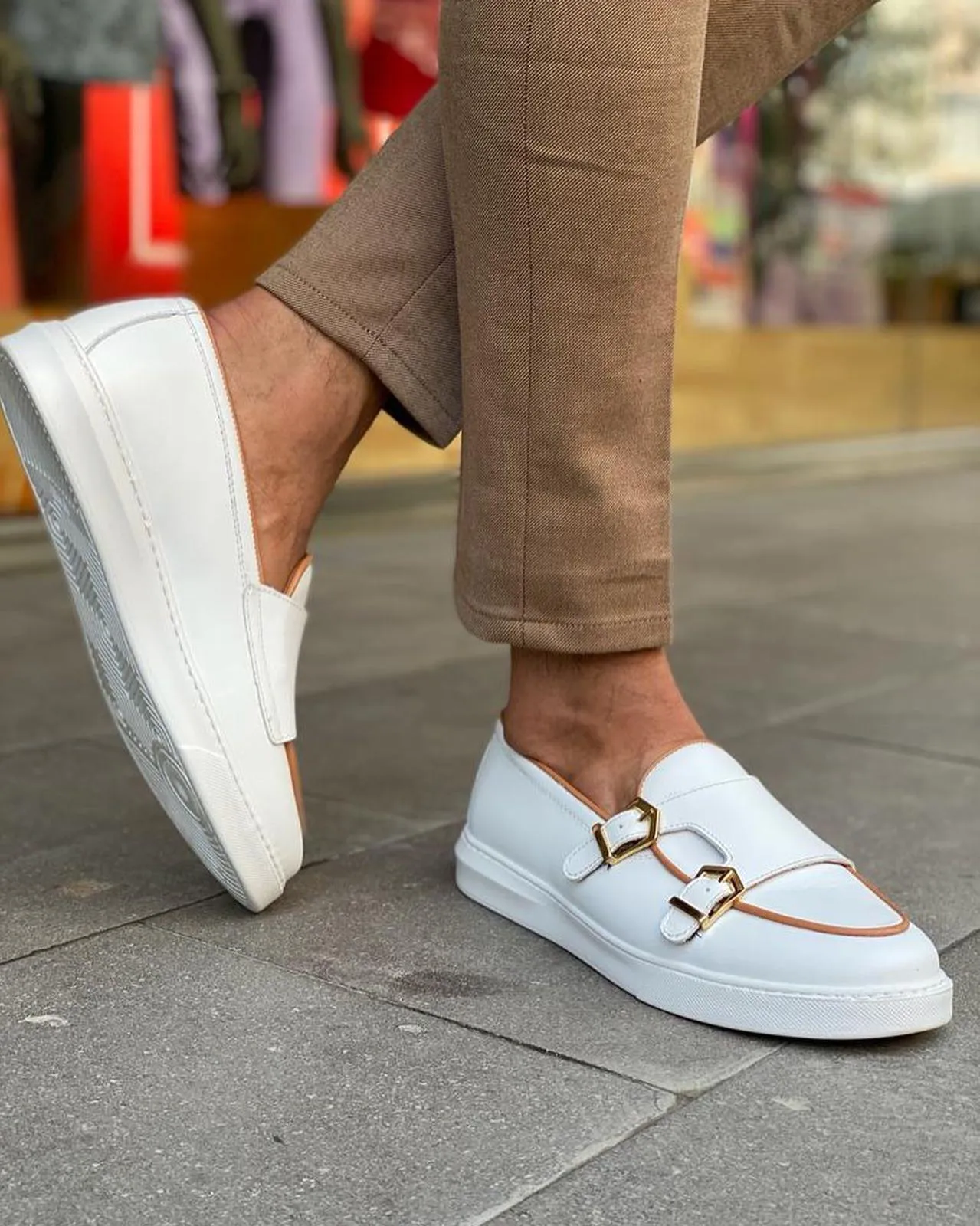 White Monkstrap Shoes