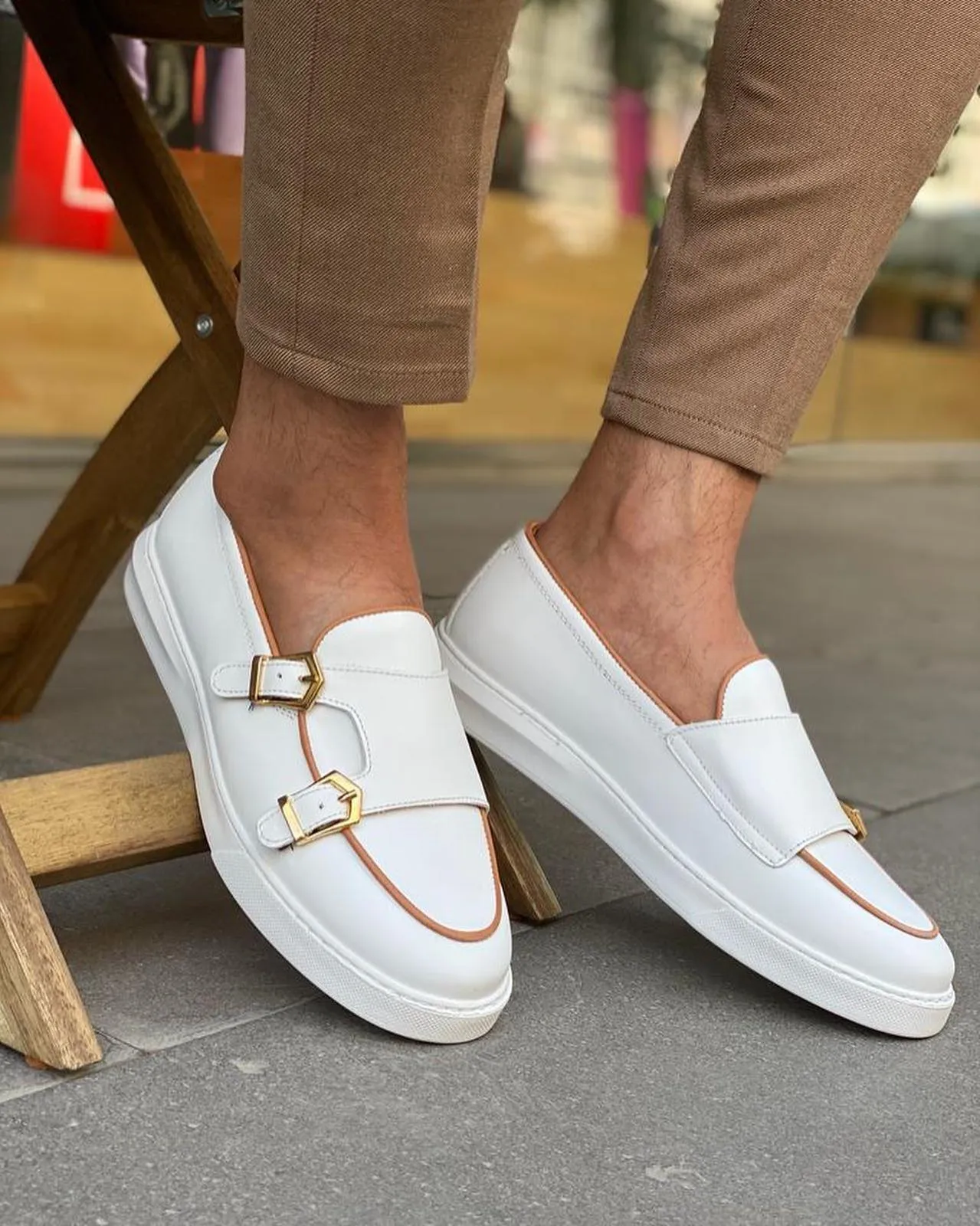 White Monkstrap Shoes
