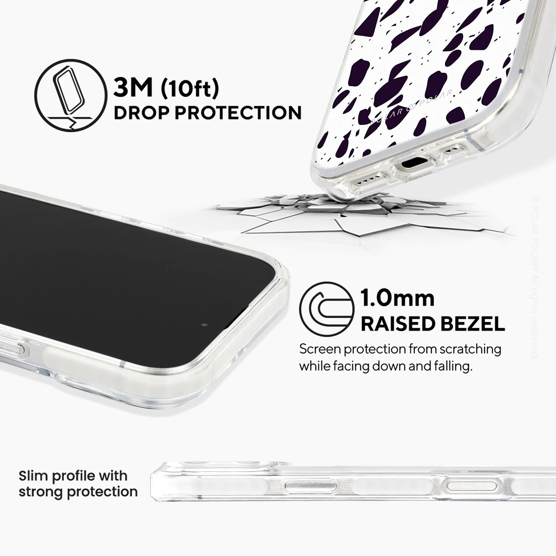 White Rocky Road Terrazzo - iPhone 16 Pro Clear Bumper MagSafe Case