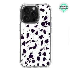 White Rocky Road Terrazzo - iPhone 16 Pro Clear Bumper MagSafe Case
