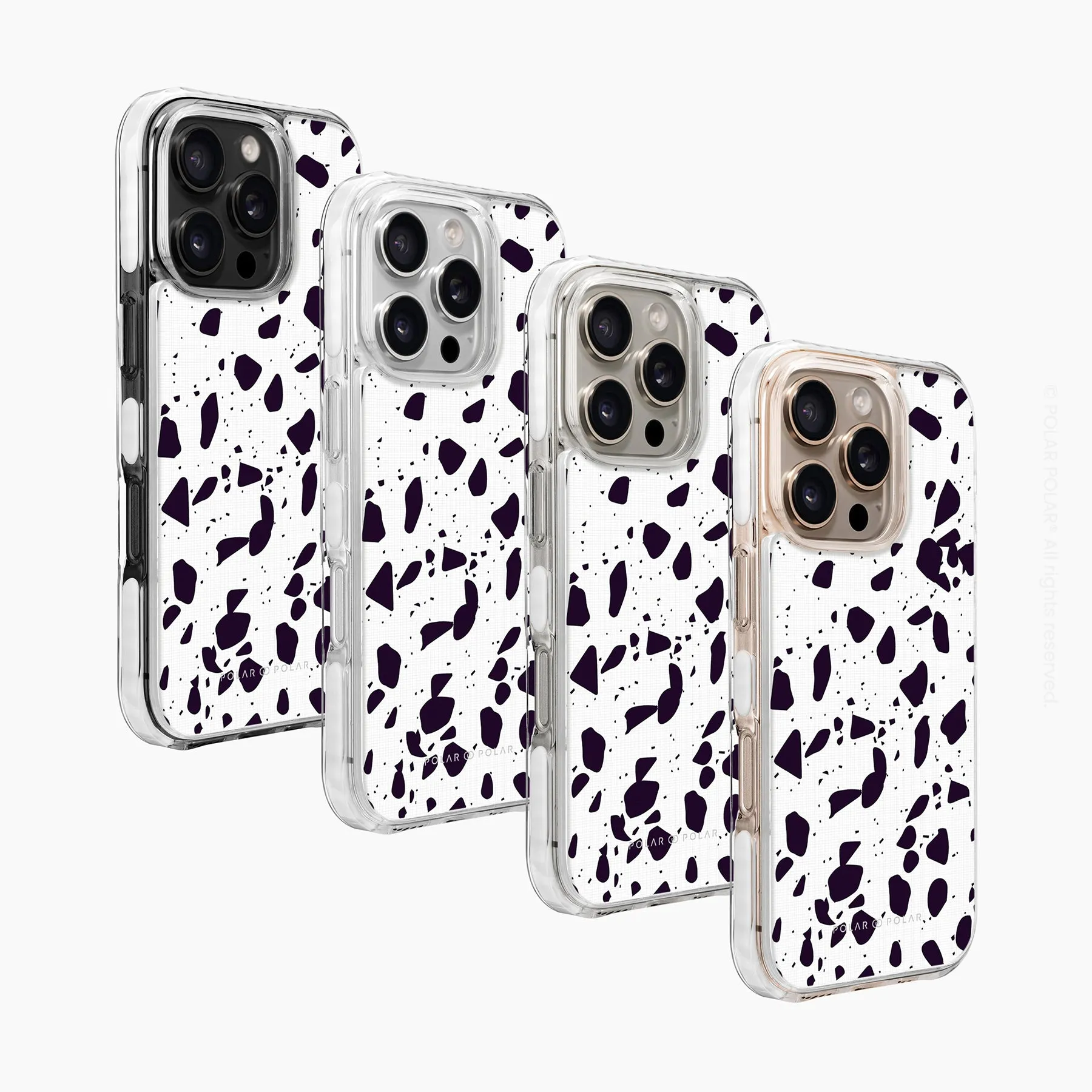 White Rocky Road Terrazzo - iPhone 16 Pro Clear Bumper MagSafe Case