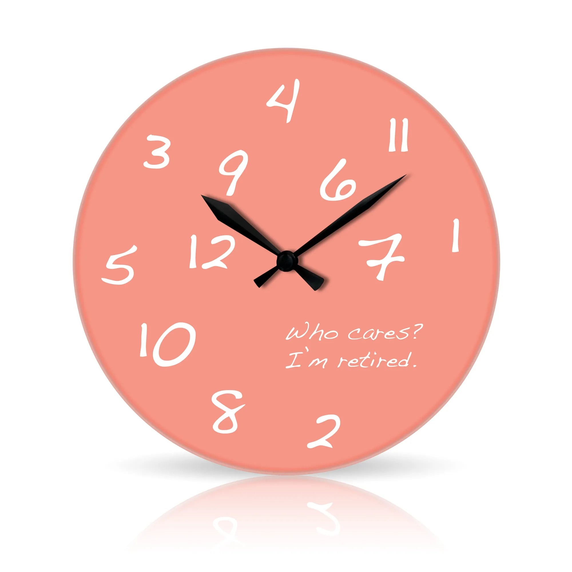 Who Cares? I'm Retired <br>Round Acrylic Wall Clock 10.75"