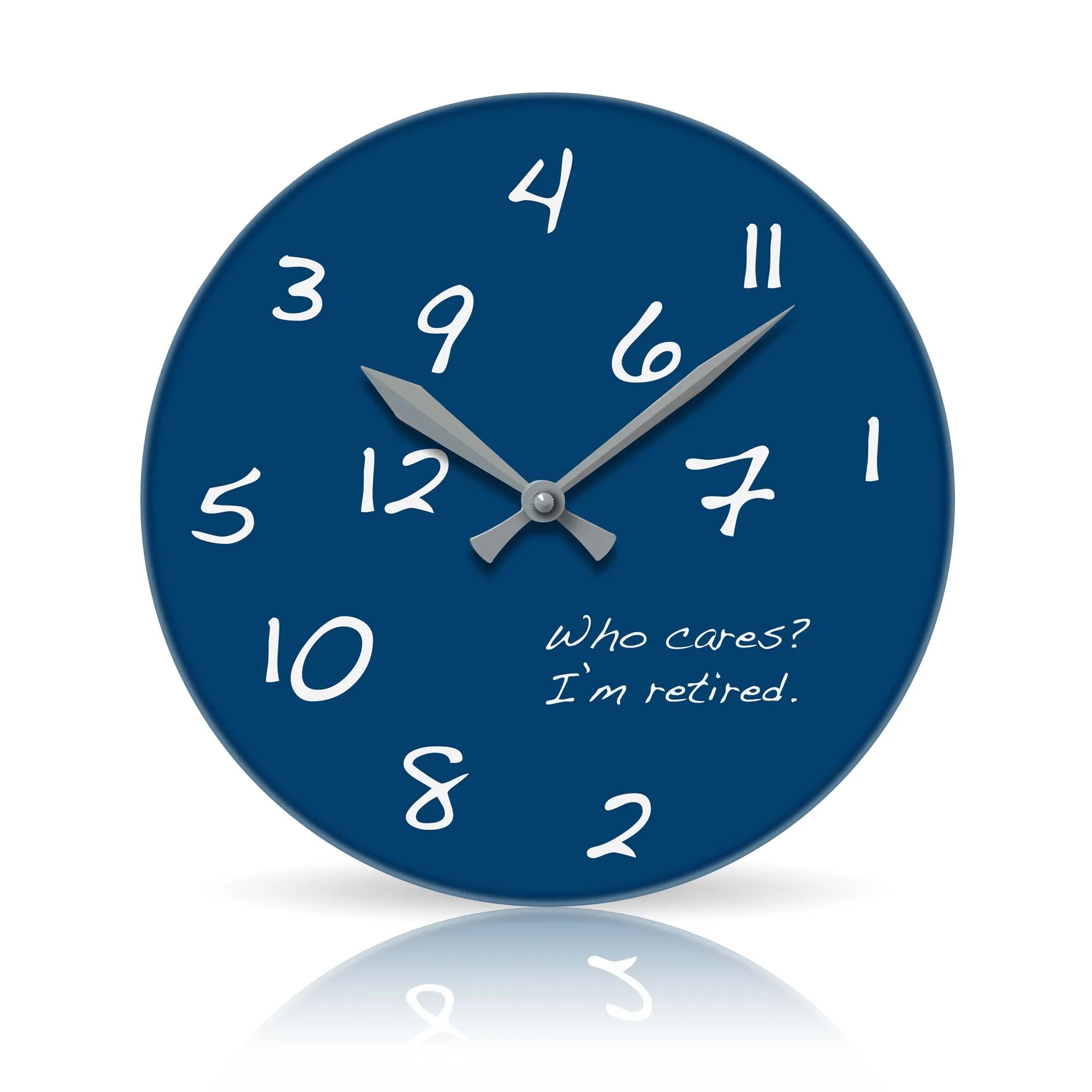 Who Cares? I'm Retired <br>Round Acrylic Wall Clock 10.75"