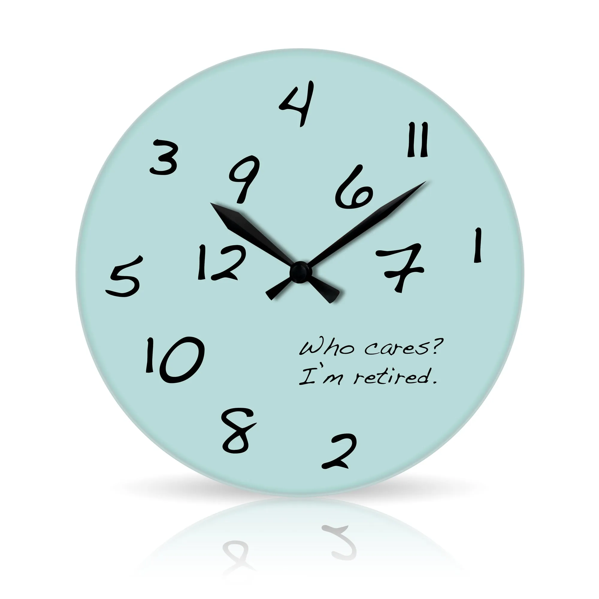 Who Cares? I'm Retired <br>Round Acrylic Wall Clock 10.75"
