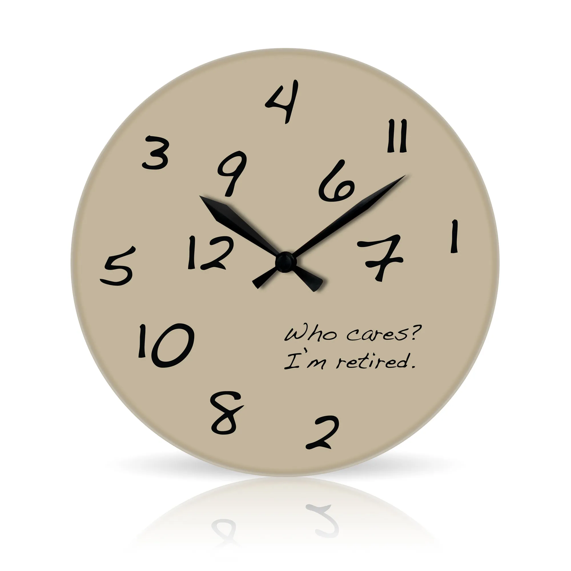 Who Cares? I'm Retired <br>Round Acrylic Wall Clock 10.75"