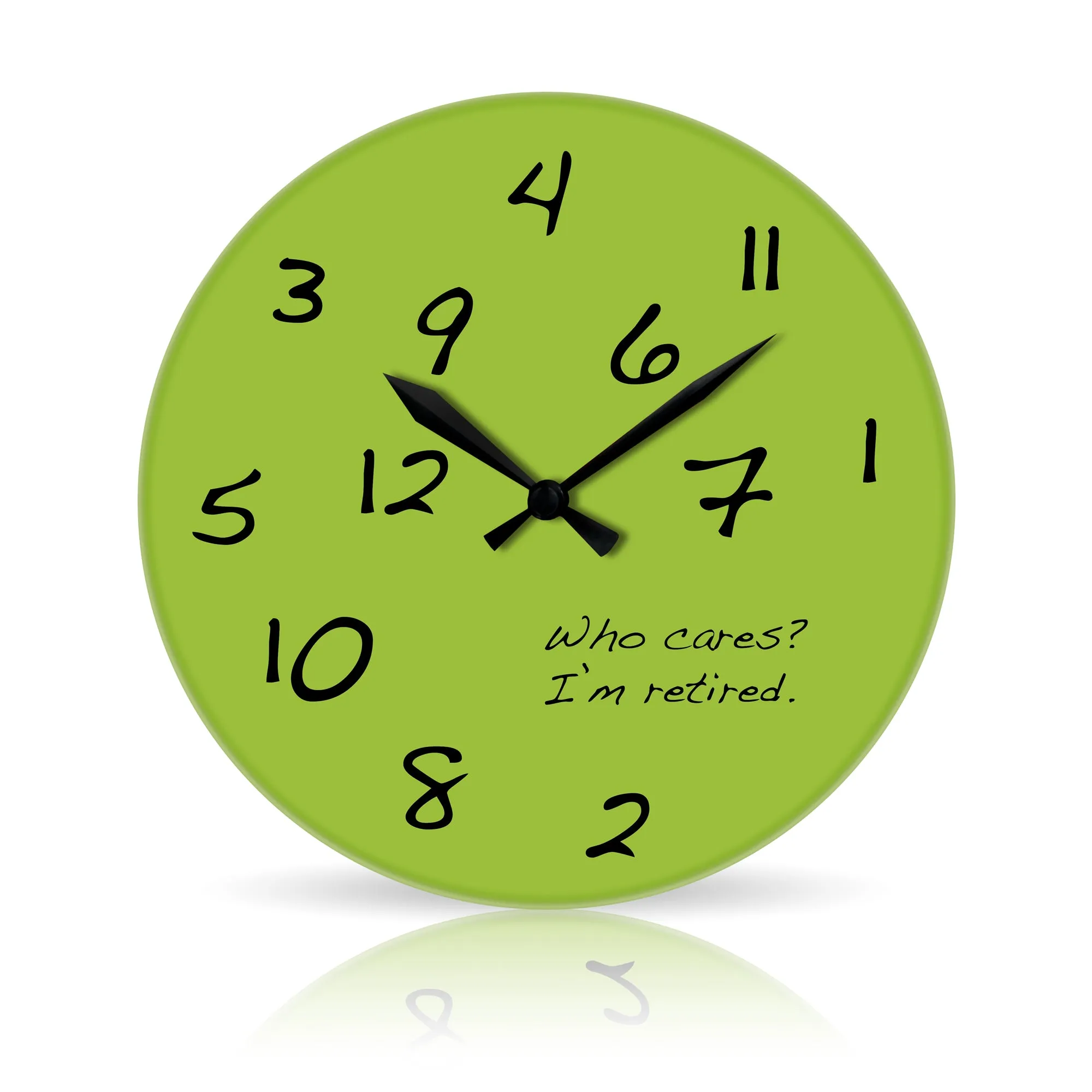 Who Cares? I'm Retired <br>Round Acrylic Wall Clock 10.75"