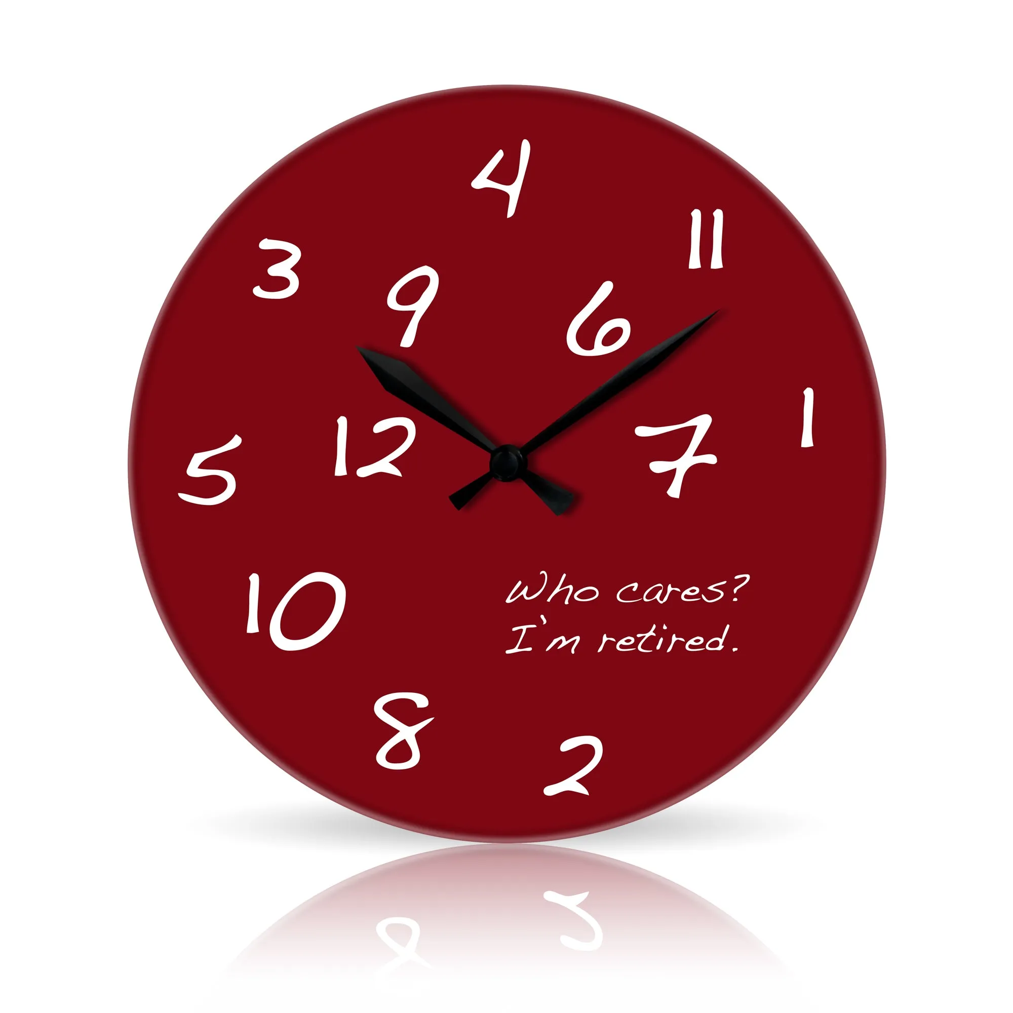 Who Cares? I'm Retired <br>Round Acrylic Wall Clock 10.75"