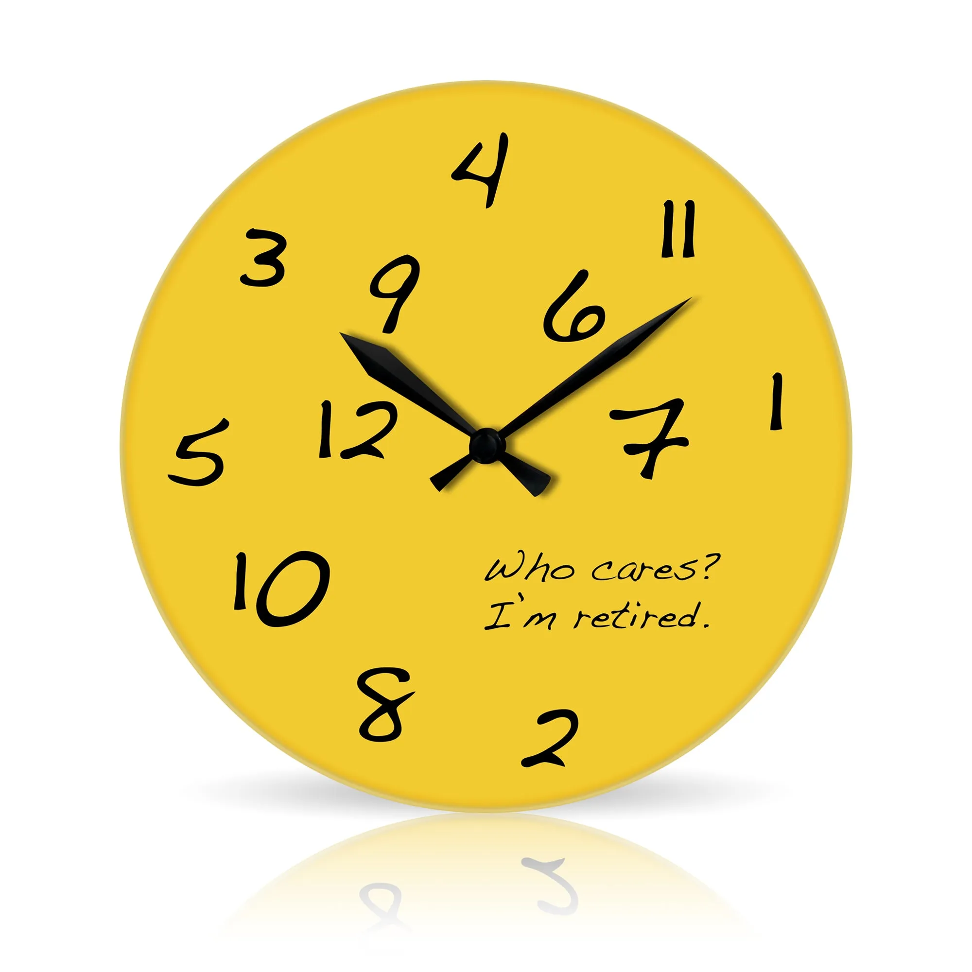 Who Cares? I'm Retired <br>Round Acrylic Wall Clock 10.75"