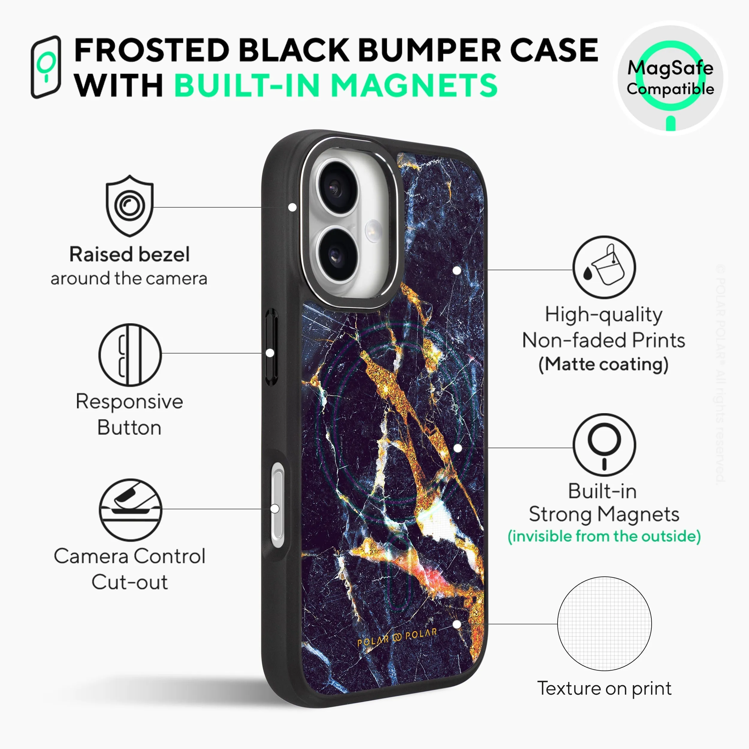 Winter Forest - iPhone 16 Plus Frosted Black Bumper MagSafe Case