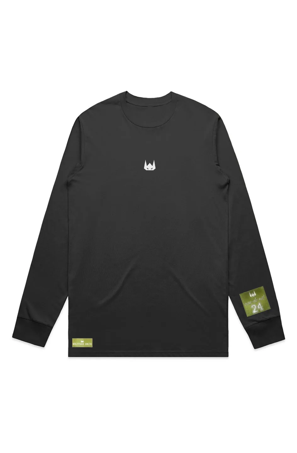 WOLFPACK UNLTD "STATEMENT" LIGHTWEIGHT TEE L/S EMBROIDERED LOGO | BLACK