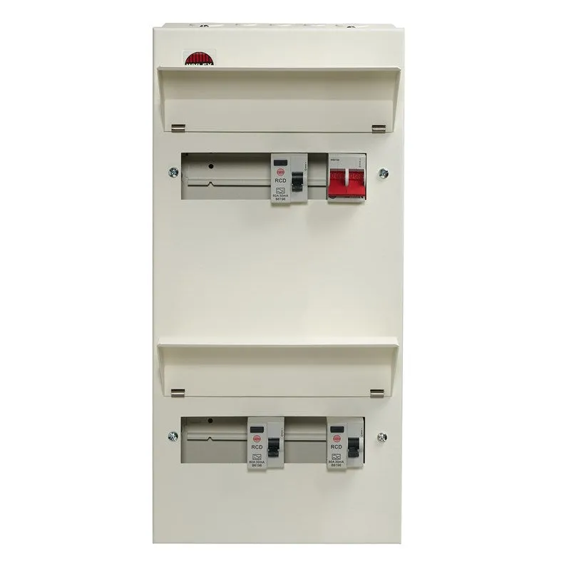 Wylex NMDRS12HI 12 Way Duplex High Integrity   100A Main Switch, 3x80A 30mA Type A RCD
