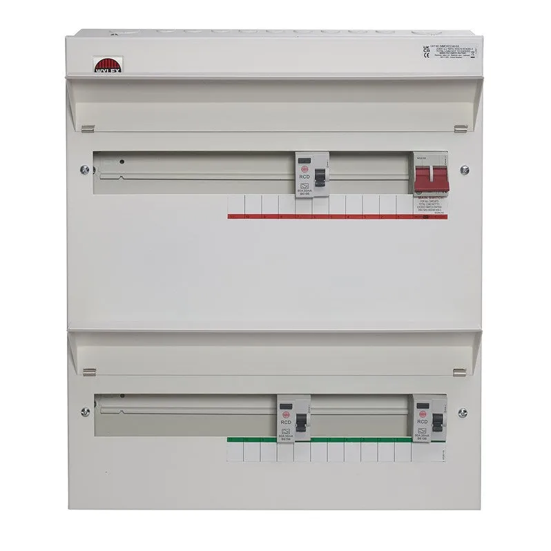 Wylex NMDRS34HIA 34 Way Duplex High Integrity   100A Main Switch, 3x80A 30mA Type A RCD