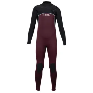 Xcel Youth Comp 3/2mm LS Steamer - Wine/Black