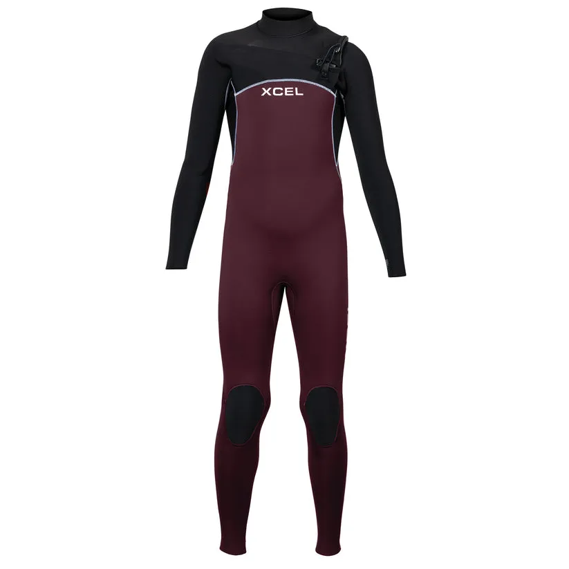 Xcel Youth Comp 3/2mm LS Steamer - Wine/Black
