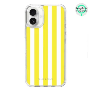 Yellow Stripe - iPhone 16 Plus Clear Bumper MagSafe Case