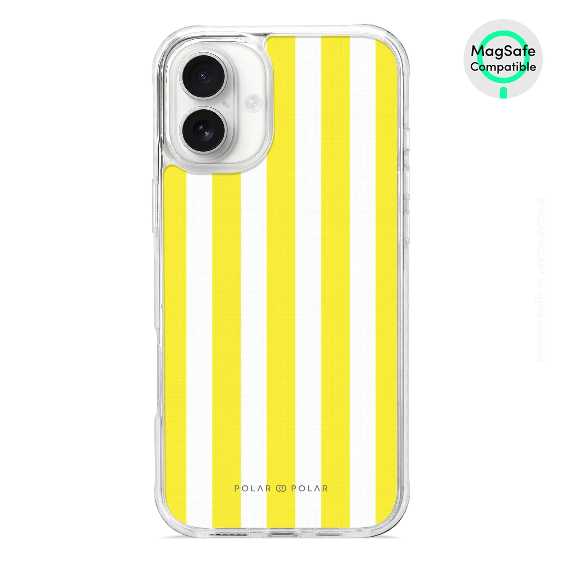 Yellow Stripe - iPhone 16 Plus Clear Bumper MagSafe Case