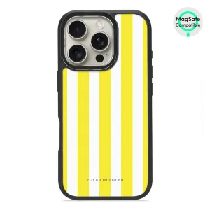 Yellow Stripe - iPhone 16 Pro Frosted Black Bumper MagSafe Case