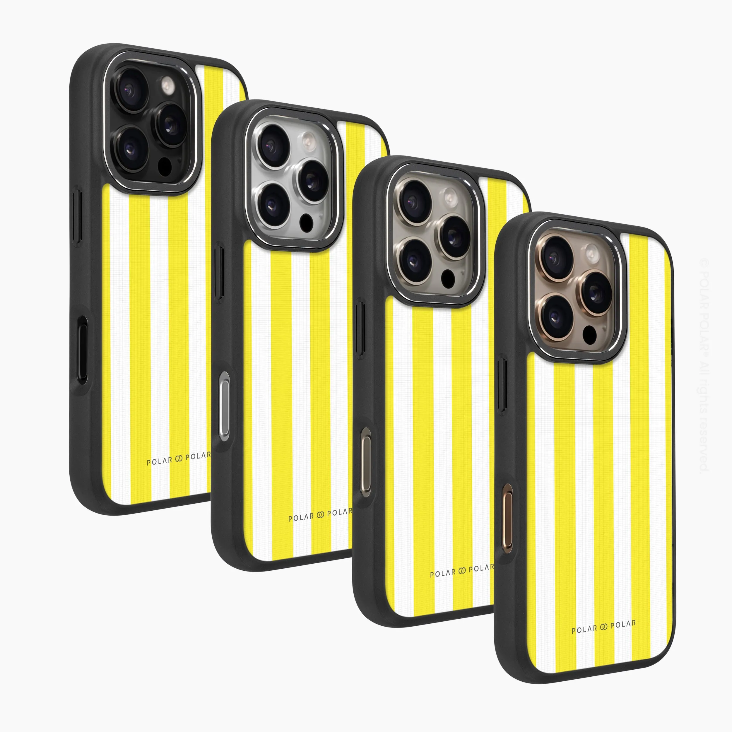 Yellow Stripe - iPhone 16 Pro Frosted Black Bumper MagSafe Case