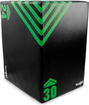 Yes4All 3 in 1 Foam Plyometric Jump Box for Training & Conditioning - Plyo Jump Box for Fitness Workout Exercise