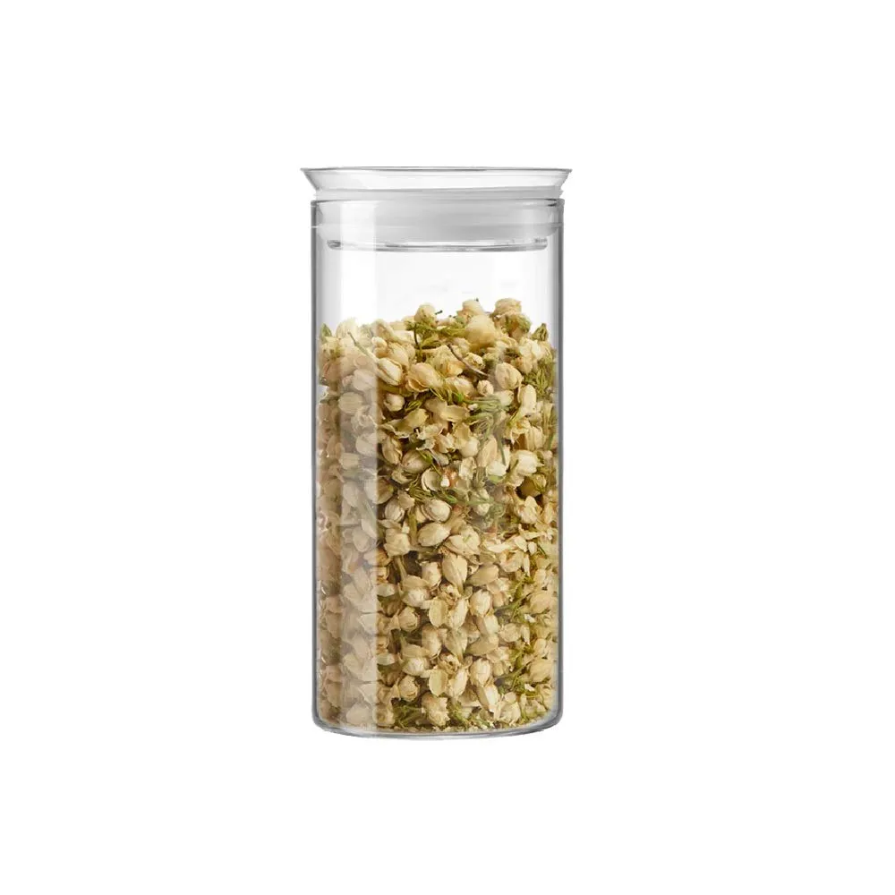 ZENS Glass Food Jars,Clear Storage Canister with Airtight Lid,Kitchen containers for Spice,Tea,23.6 oz/700ML