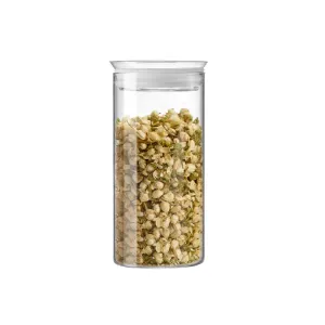 ZENS Glass Food Jars,Clear Storage Canister with Airtight Lid,Kitchen containers for Spice,Tea,23.6 oz/700ML