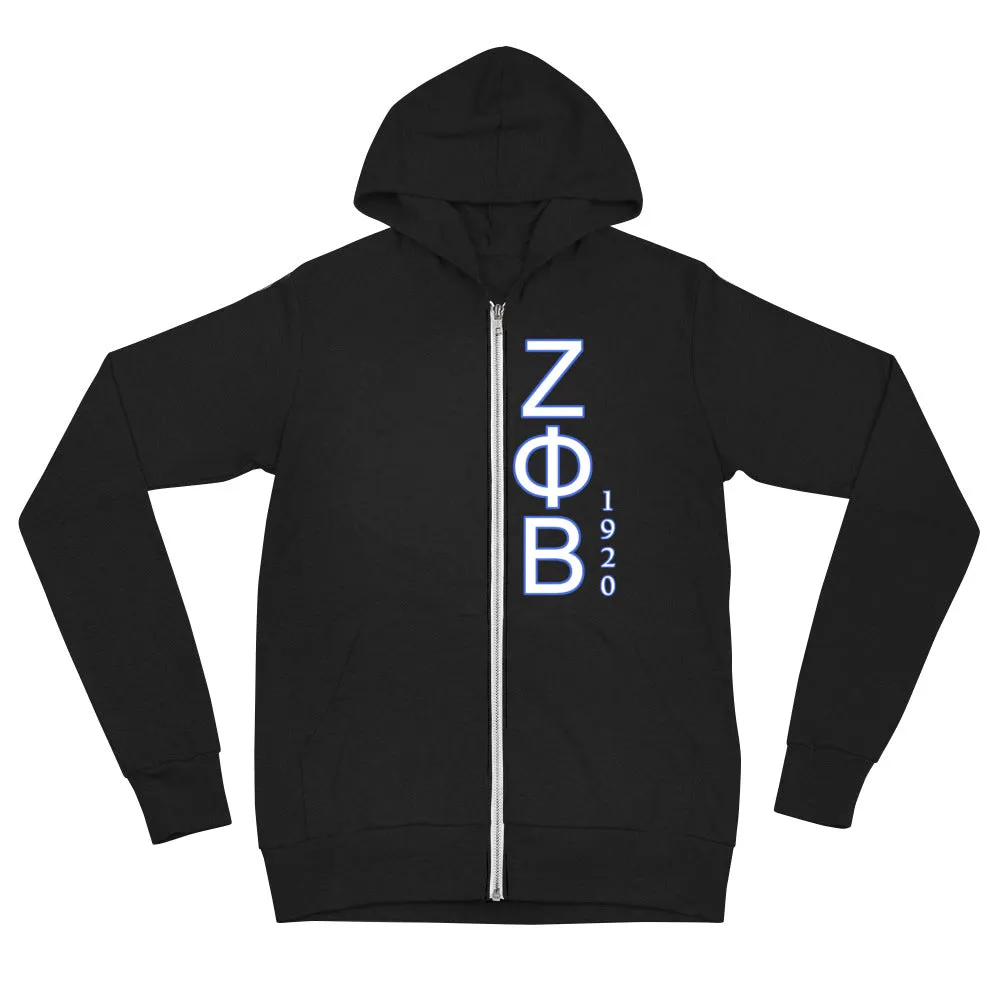 Zeta Phi Beta - Lightweight Women's zip hoodie