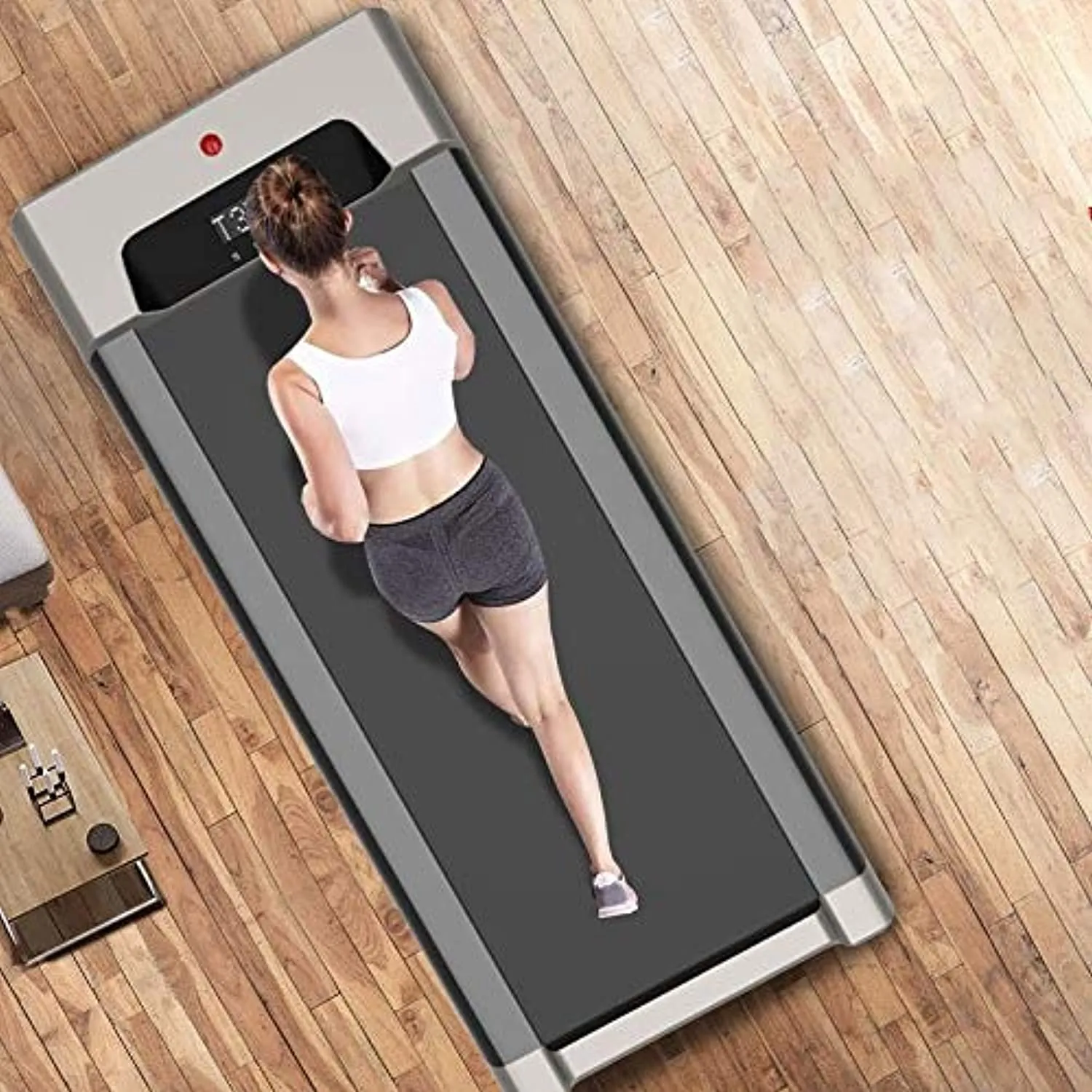 Zzfni Treadmill Household Flat Treadmill, Foldable Mini Treadmill, Fitness Equipment Mute Foldable Treadmill