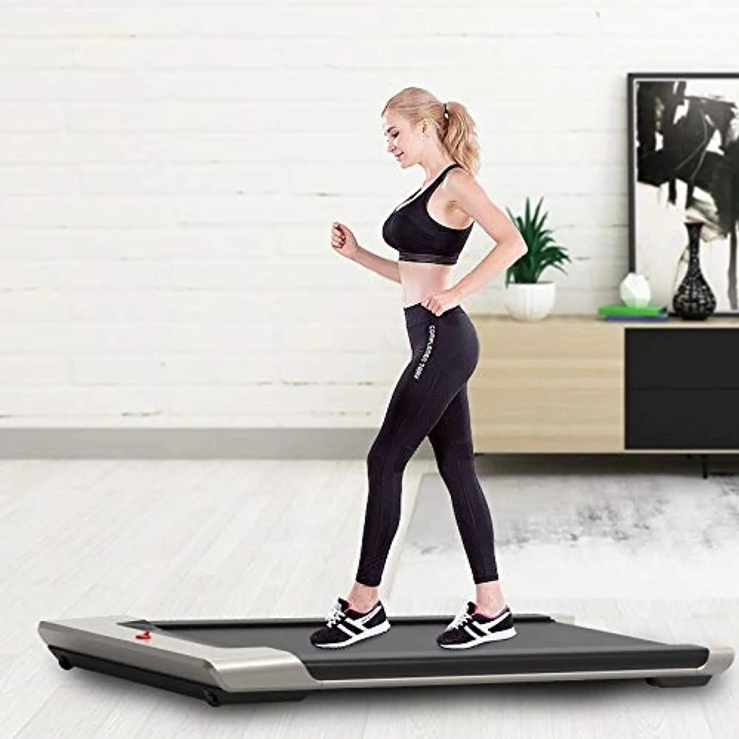 Zzfni Treadmill Household Flat Treadmill, Foldable Mini Treadmill, Fitness Equipment Mute Foldable Treadmill